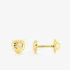 Boucles d'oreilles cœur ciselé or jaune 750 ‰ SO OR