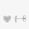 Boucles d'oreilles cœur en or blanc 375‰ et oxyde de zirconium SO OR