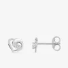 Boucles d'oreilles cœur or blanc 375‰ et oxyde de zirconium SO OR