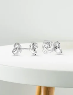Boucles d'oreilles cœur or blanc 375‰ et oxyde de zirconium SO OR