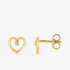 Boucles d'oreilles cœur or jaune 375‰ et oxyde de zirconium SO OR