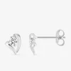 Boucles d'oreilles cœur or blanc 750‰ et oxyde de zirconium SO OR
