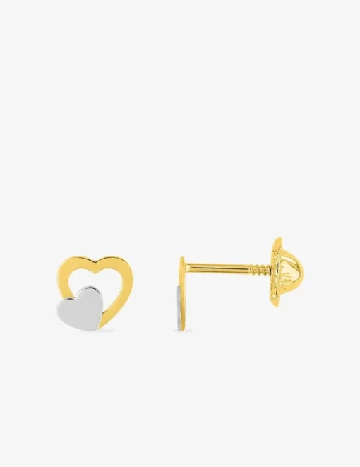 Boucles d'oreilles cœur or jaune 375‰ SO OR