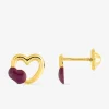 Boucles d'oreilles cœur or jaune 375‰ et laque SO OR
