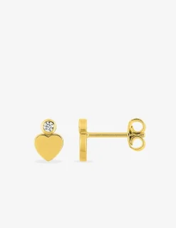 Boucles d'oreilles cœur plaqué or et oxyde de zirconium SO OR