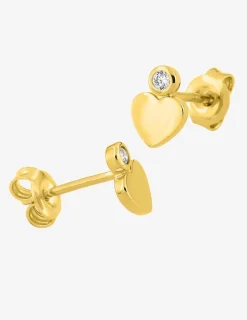 Boucles d'oreilles cœur plaqué or et oxyde de zirconium SO OR