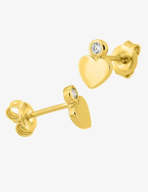 Boucles d'oreilles cœur plaqué or et oxyde de zirconium SO OR