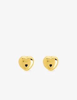 Boucles d'oreilles cœur plein or jaune 750 ‰ SO OR