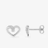 Boucles d'oreilles cœurs argent rhodié 925‰ oxyde de zirconium SO OR