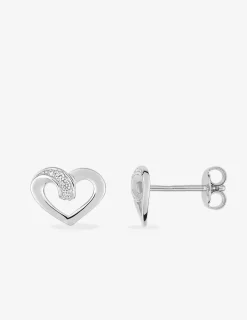 Boucles d'oreilles cœurs argent rhodié 925‰ oxyde de zirconium SO OR