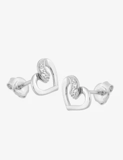 Boucles d'oreilles cœurs argent rhodié 925‰ oxyde de zirconium SO OR