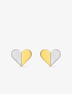 Boucles d'oreilles cœurs bicolores or 375‰ SO OR
