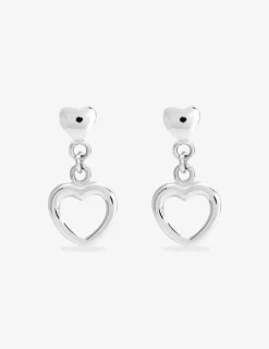 Boucles d'oreilles cœurs en argent 925‰ rhodié SO OR