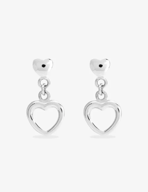 Boucles d'oreilles cœurs en argent 925‰ rhodié SO OR