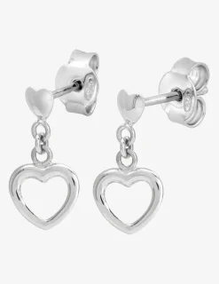 Boucles d'oreilles cœurs en argent 925‰ rhodié SO OR