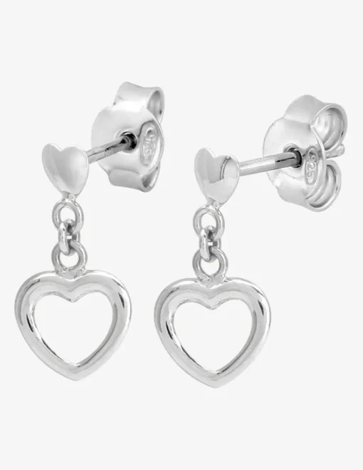 Boucles d'oreilles cœurs en argent 925‰ rhodié SO OR