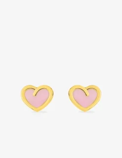 Boucles d'oreilles cœurs or jaune 375‰ et laque SO OR