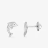 Boucles d'oreilles dauphin or blanc 375‰ SO OR