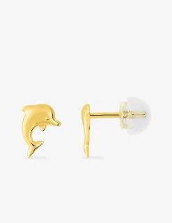 Boucles d'oreilles dauphin or jaune 375‰ SO OR