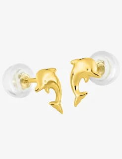 Boucles d'oreilles dauphin or jaune 375‰ SO OR
