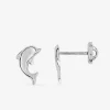 Boucles d'oreilles dauphin or blanc 750 ‰ SO OR