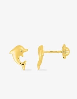 Boucles d'oreilles dauphin or jaune 750 ‰ SO OR