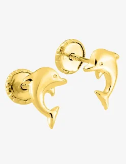 Boucles d'oreilles dauphin or jaune 750 ‰ SO OR