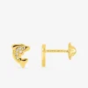 Boucles d'oreilles dauphin or jaune 375 ‰ et oxydes de zirconium SO OR