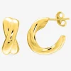 Boucles d'oreilles demi-créoles double anneau croisé plaqué or SO OR