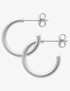 Boucles d'oreilles demi-créoles en argent 925‰ rhodié SO OR