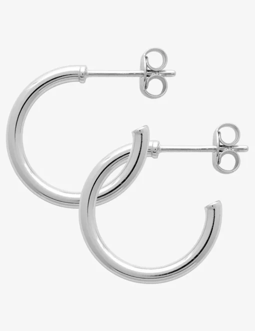 Boucles d'oreilles demi-créoles en argent 925‰ rhodié SO OR