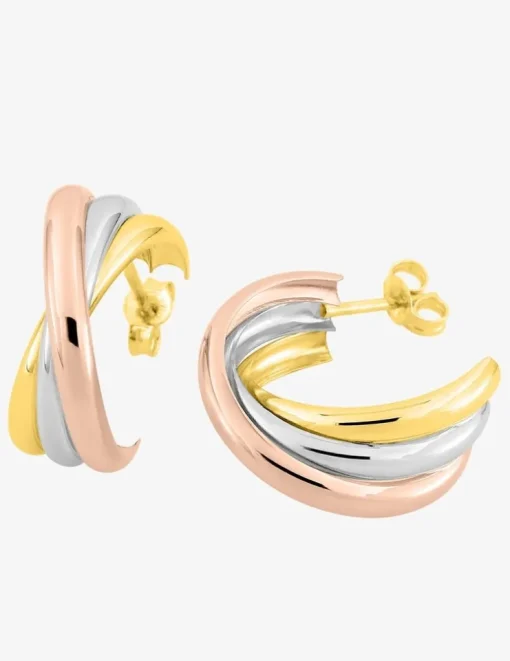 Boucles d'oreilles demi-créoles 3 or 750 ‰ SO OR