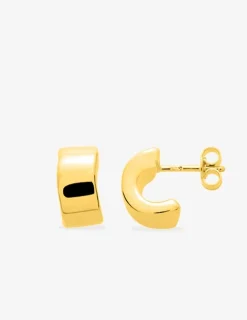 Boucles d'oreilles demi-créoles électroformées or jaune 750 ‰ SO OR