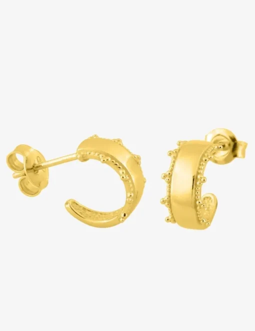 Boucles d'oreilles demi-créoles fantaisie en plaqué or SO OR