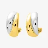 Boucles d'oreilles demi-créoles électroformées or jaune 750 ‰ et rhodium SO OR