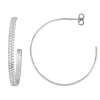 Boucles d'oreilles demi-créoles en argent 925 ‰ rhodié SO OR