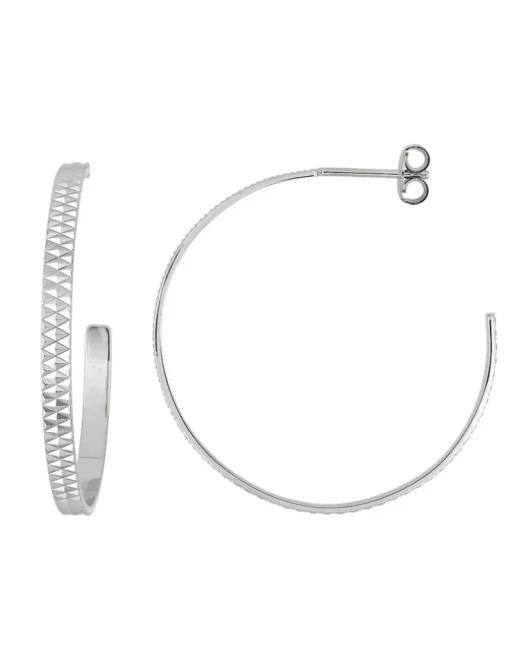 Boucles d'oreilles demi-créoles en argent 925 ‰ rhodié SO OR