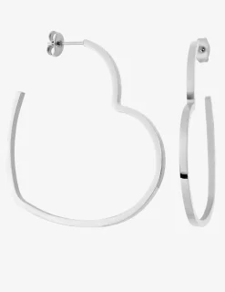 Boucles d'oreilles demi-créoles cœur en acier SO OR