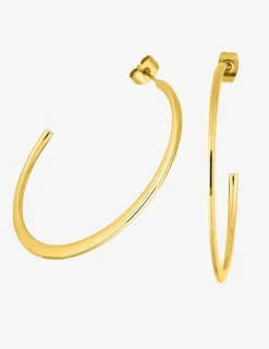 Boucles d'oreilles demi-créoles en acier doré SO OR