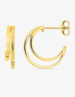 Boucles d'oreilles demi-créoles en or jaune 750 ‰ SO OR