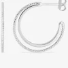Boucles d'oreilles demi-créoles en argent 925 ‰ rhodié SO OR