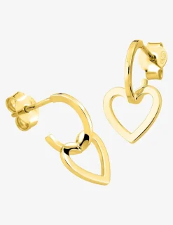 Boucles d'oreilles demi-créoles en plaqué or, motif cœur SO OR