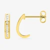 Boucles d'oreilles demi-créoles plaqué or et oxydes de zirconium SO OR