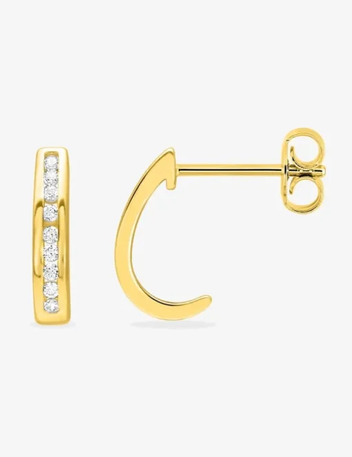 Boucles d'oreilles demi-créoles plaqué or et oxydes de zirconium SO OR