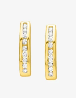 Boucles d'oreilles demi-créoles plaqué or et oxydes de zirconium SO OR