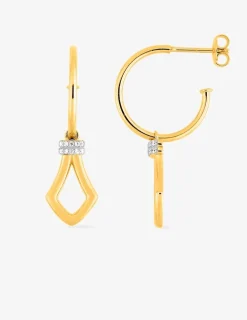 Boucles d'oreilles demi-créoles en plaqué or et oxydes de zirconium SO OR