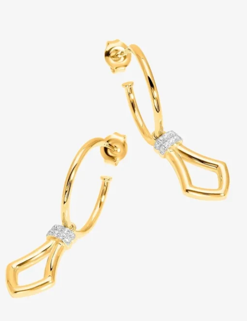 Boucles d'oreilles demi-créoles en plaqué or et oxydes de zirconium SO OR