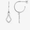 Boucles d'oreilles demi-créoles en argent 925 ‰ rhodié et oxydes de zirconium SO OR