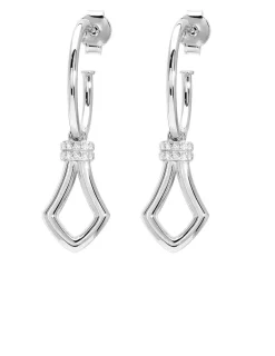 Boucles d'oreilles demi-créoles en argent 925 ‰ rhodié et oxydes de zirconium SO OR