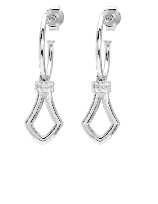 Boucles d'oreilles demi-créoles en argent 925 ‰ rhodié et oxydes de zirconium SO OR